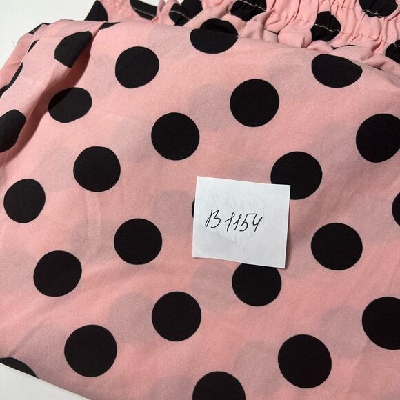 HXH Ruffle Detail Polka Dot Wide Leg Pants PINK BLACK SIZE XL - Picture 11 of 11